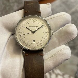 Sternglas Zeitmesser Hamburg Pro Automatik alabaster 42mm Men’s Made in Germany